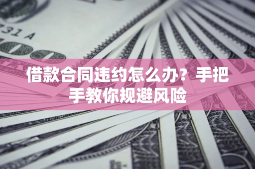 武汉借款合同违约怎么办？手把手教你规避风险