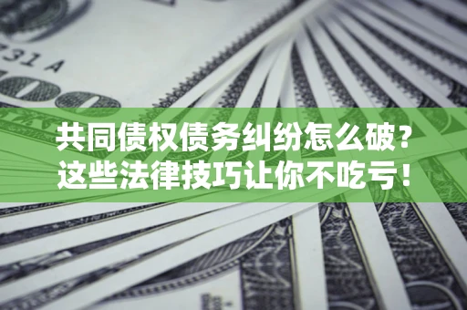 武汉共同债权债务纠纷怎么破？这些法律技巧让你不吃亏！