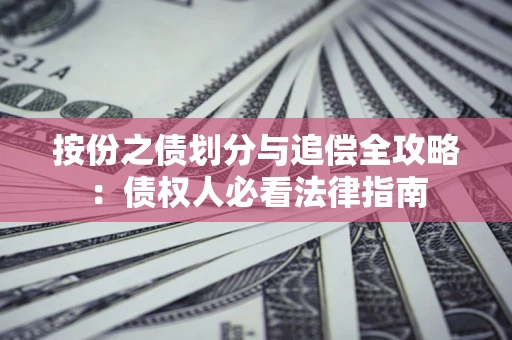 武汉按份之债划分与追偿全攻略：债权人必看法律指南