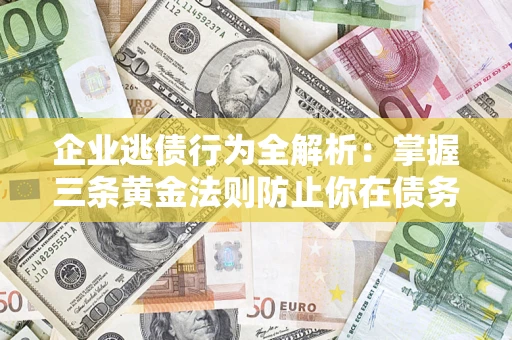 武汉企业逃债行为全解析：掌握三条黄金法则防止你在债务乱局中“踩雷”