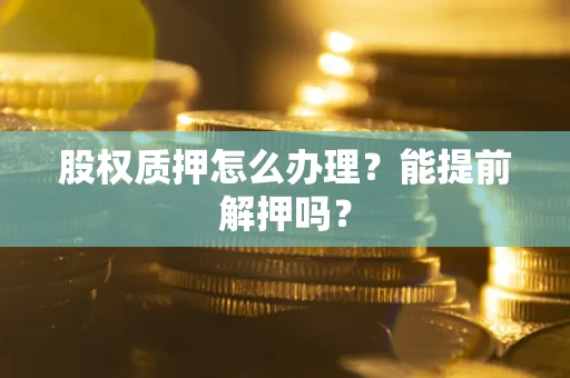 武汉股权质押怎么办理？能提前解押吗？